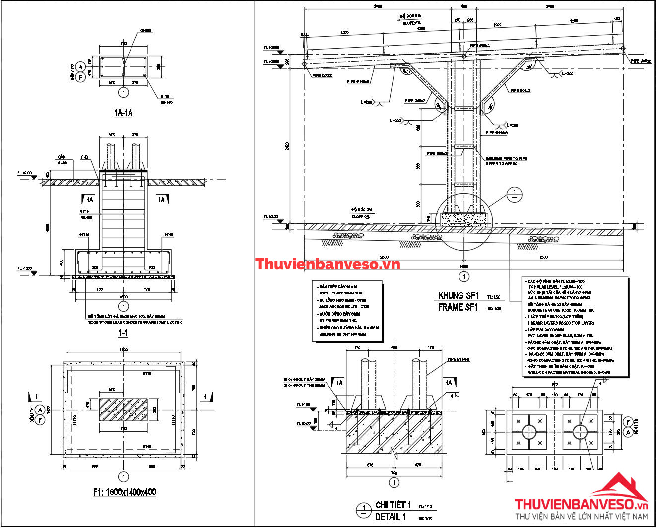 Bản vẽ NHÀ ĐỂ XE Ô TÔ - CAR PARKING - FULL KIẾN TRÚC, KẾT CẤU, MÓNG