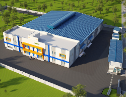 Bản vẽ Nhà xưởng 55x42m, 1 tầng, nhịp 42m một cột giữa, full KT, KC,ME,hạ tầng