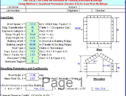 Bản vẽ Bảng tính tải trọng gió theo tiêu chuẩn Mỹ ( ASCE 7-05), rất quan trọng trong quá tình thiết kế