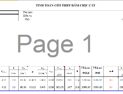 Bản vẽ BẢNG TÍNH DẦM CHUYỂN THEO TIÊU CHUẨN EROUCOODE 2