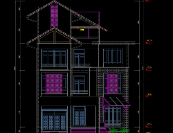 Bản vẽ Biệt thự 4 tầng, kích thước 15x12m, bản vẽ kiến trúc