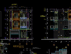 Bản vẽ Nhà dân 3 tầng, kích thước  8.4x15m, full bản vẽ kiến trúc