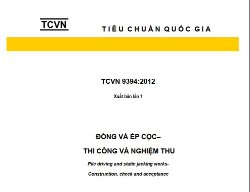 Bản vẽ TCVN 9394:2012 -Đóng và ép cọc,thi công nghiệm thu