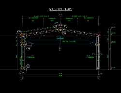 Bản vẽ Nhà xưởng 1 tầng, nhịp 18m, cầu trục 3 tấn, full kiến trúc, kết cấu