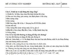 Bản vẽ Đề cương tốt nghiệp chuyên ngành đường bộ