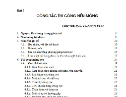 Bản vẽ Công tác thi công nền móng - chuyên đề tư vấn giám sát