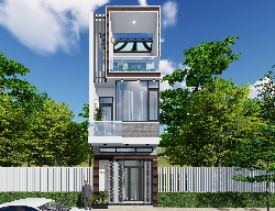 Bản vẽ Nhà phố 3 tầng 4x20m. thiết kế hiện đại