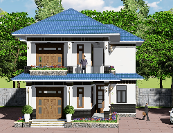 Bản vẽ Bản vẽ nhà vườn 13x16.6m thiết kế mái thái
