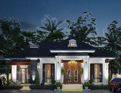 Bản vẽ File autocad nhà biệt thự mái nhật 1 tầng kích thước 14.5x10m