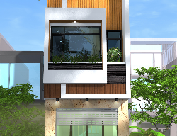 Bản vẽ Nhà phố 2 tầng 1 tum
