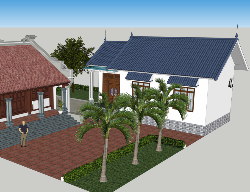 Bản vẽ Bản vẽ (pdf + autocad + 3d sketchup) nhà cấp 4 mái Thái