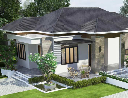 Bản vẽ Biệt thự 1 tầng phong cách hiện đại