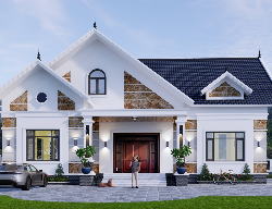 Bản vẽ Biệt thự mái thái tân cổ điển