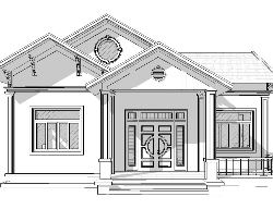 Bản vẽ Hồ sơ thiết kế nhà vườn mái thái 3 phòng ngủ