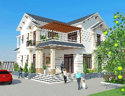 Bản vẽ Bản vẽ Biệt thự 2 tầng 14,5x11,7m (hồ sơ thi công kiến trúc, kết cấu)