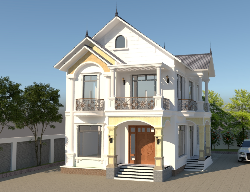 Bản vẽ Bản vẽ biệt thự 2 tầng kích thước 8.5x14m (có full kiến trúc và file sketchup)