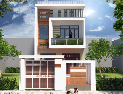 Bản vẽ Hồ sơ autocad thiết kế nhà phố 2.5 tầng 6.4x10.25m (full kiến trúc, kết cấu)