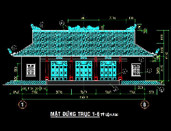 Bản vẽ Bản vẽ nhà thờ 5 gian kích thước 6x15m (full kiến trúc, KC, Điện)