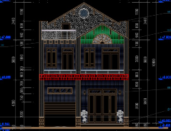 Bản vẽ Nhà phố 2 tầng 8x18m full kiến trúc, kết cấu