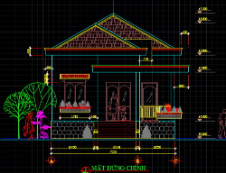 Bản vẽ Bản vẽ nhà cấp 4 kích thước 7x19m