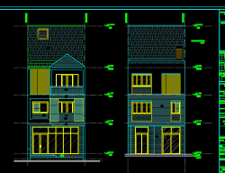 Bản vẽ Bản vẽ nhà phố 3 tầng mái thái KT 6.5 x 17m full kiến trúc, dự toán