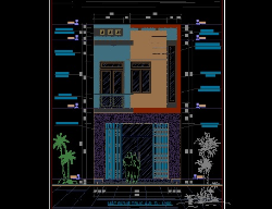 Bản vẽ Bản vẽ nhà phố 2 tầng 5x22m