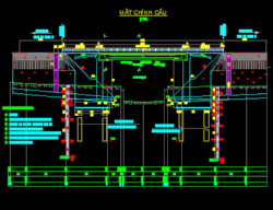 Bản vẽ Bản vẽ cầu Tà Sỏi - Km96+720, 1 nhịp dầm I 20.7m, Khổ cầu B=8+2x0.5m, thuộc huyện Quế Phong, Nghệ An