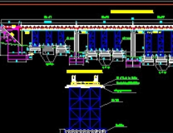 Bản vẽ Bản vẽ thiết kế cơ sở cầu dàn thép Bellay 4 nhịp 21.32m, khổ cầu B=4+2x0.5m