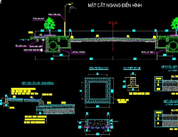 Bản vẽ Bản vẽ thiết kế cơ sở tuyến+nút giao+công trình đường đô thị có mặt cắt ngang B=9+2x3.5m
