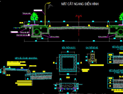 Bản vẽ Bản vẽ thiết kế thi công tuyến+nút giao+công trình trên đường đô thị có mặt cắt ngang B=9+2x3.5m