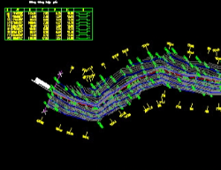 Bản vẽ Bản vẽ tuyến + cống trên đường có mặt cắt ngang B=3.5+2x1.25m