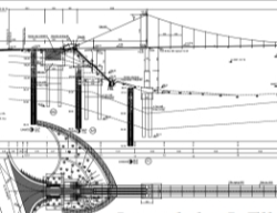 Bản vẽ Bản vẽ cầu treo dây võng dài 112m khổ cầu 2,4m đầy đủ các hạng mục