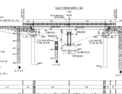 Bản vẽ Bản vẽ cầu dầm thép 2 nhịp 12,19m khổ cầu 15m đầy đủ các hạng mục